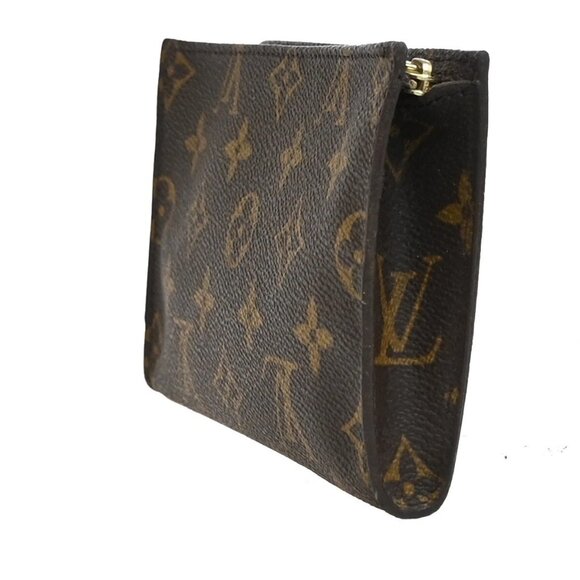LOUIS VUITTON Logo BUCKET PM Pouch Bag Monogram Leather Brown France 04EF204 - Picture 4 of 16